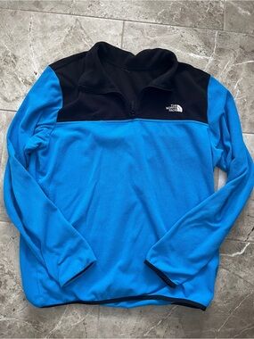 The North Face Bright Blue and Black Half-Zip Fleece Pullover